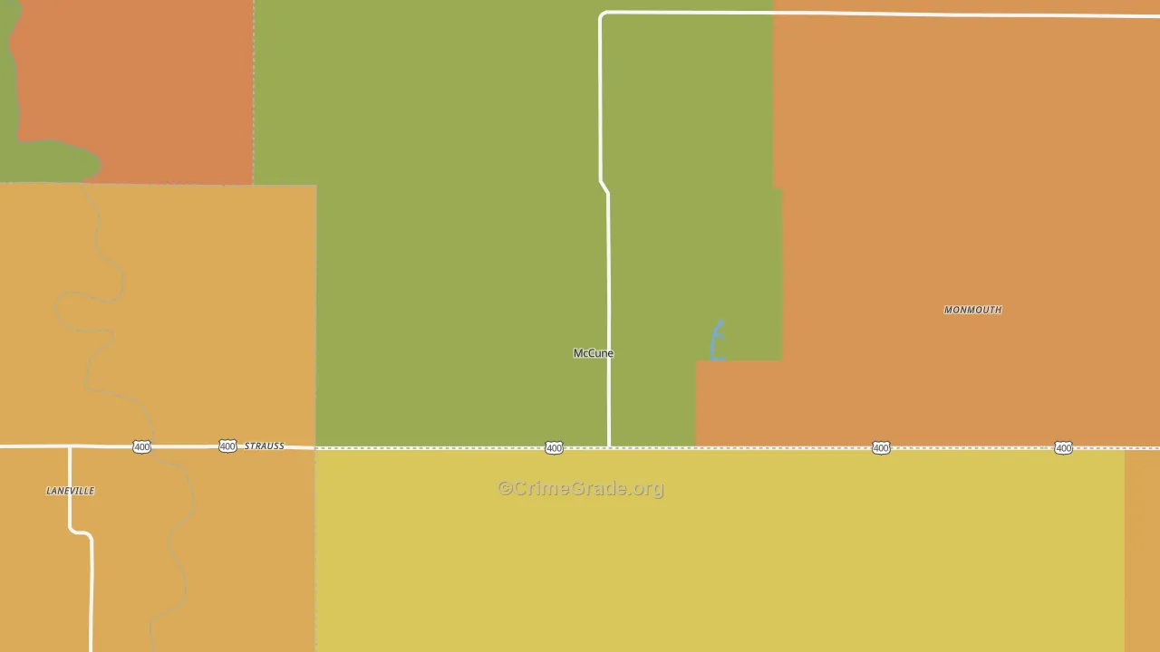 McCune, KS Map of Robbery Rates