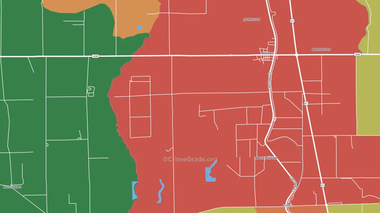 McCutcheon, MS Map of Robbery Rates