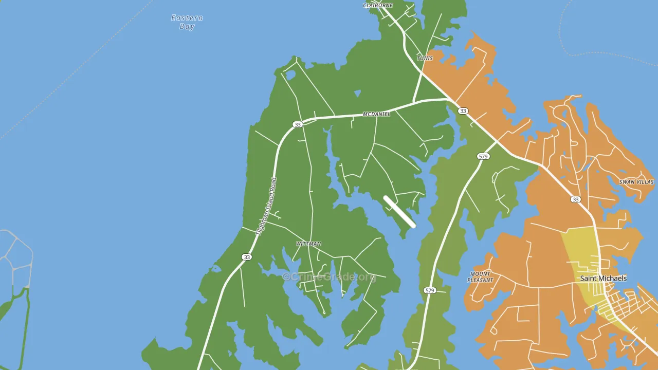 Mcdaniel, MD Map of Robbery Rates