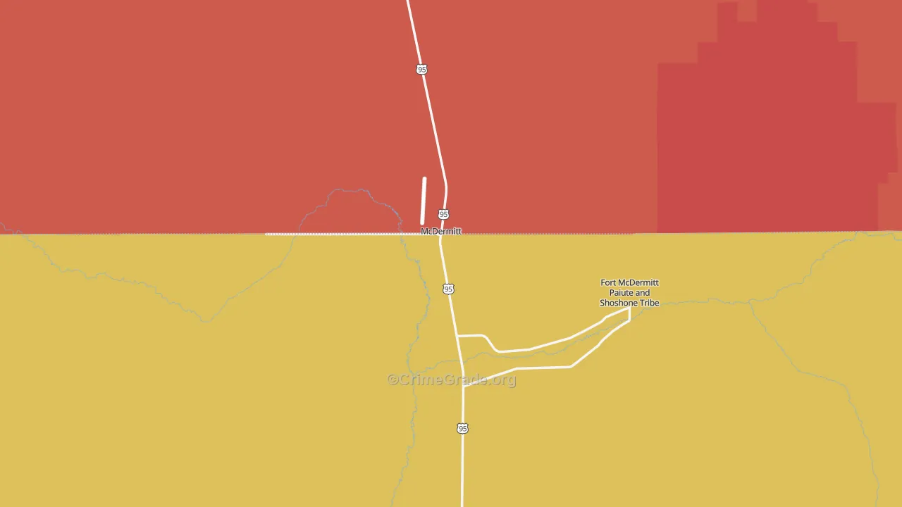McDermitt, NV Map of Robbery Rates