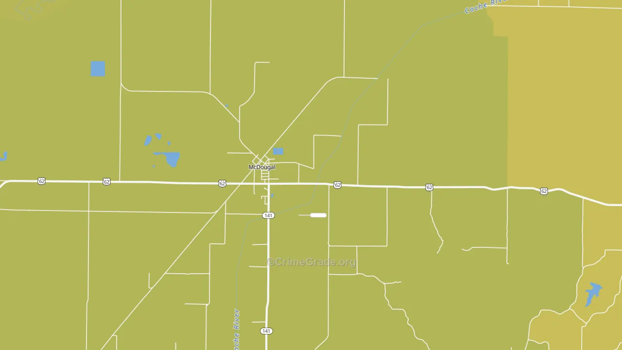 McDougal, AR Map of Robbery Rates
