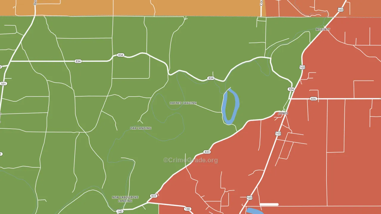 McGinty, LA Map of Robbery Rates