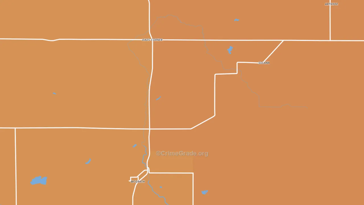 McGrath, MN Map of Robbery Rates