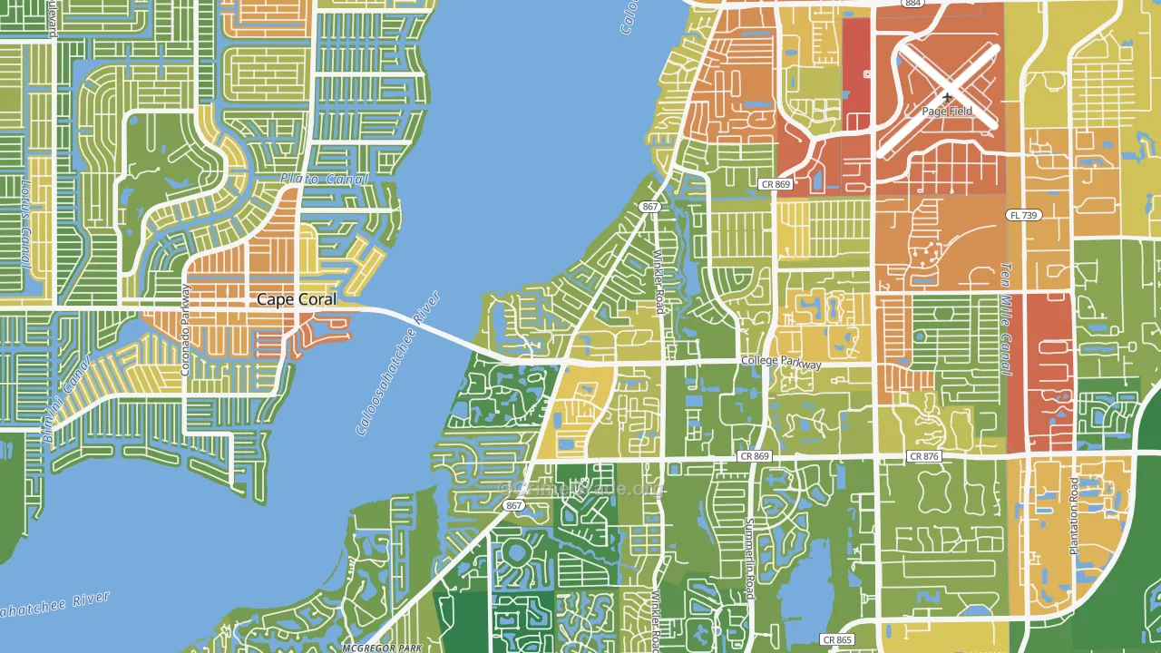 McGregor, FL Map of Robbery Rates
