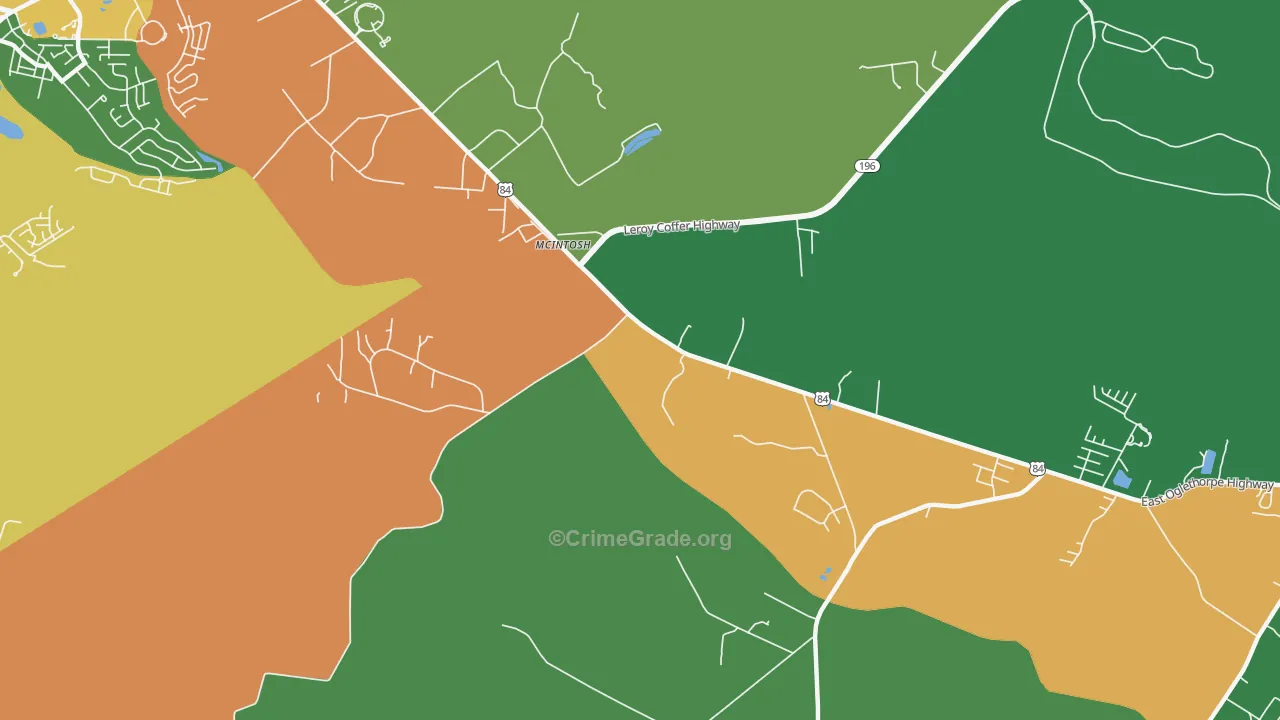McIntosh, GA Map of Robbery Rates