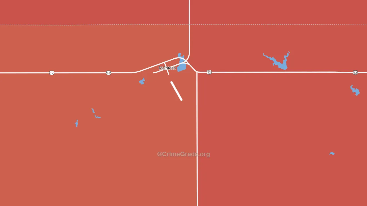 McIntosh, SD Map of Robbery Rates
