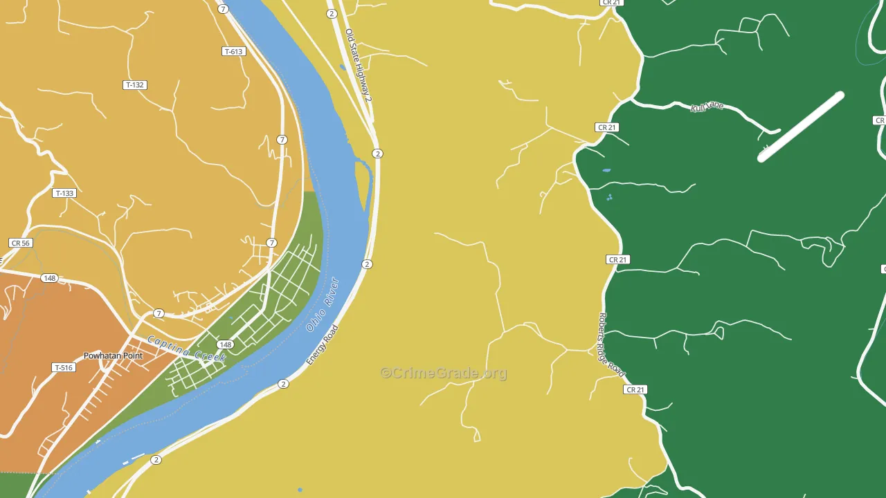 McKeefrey, WV Map of Robbery Rates