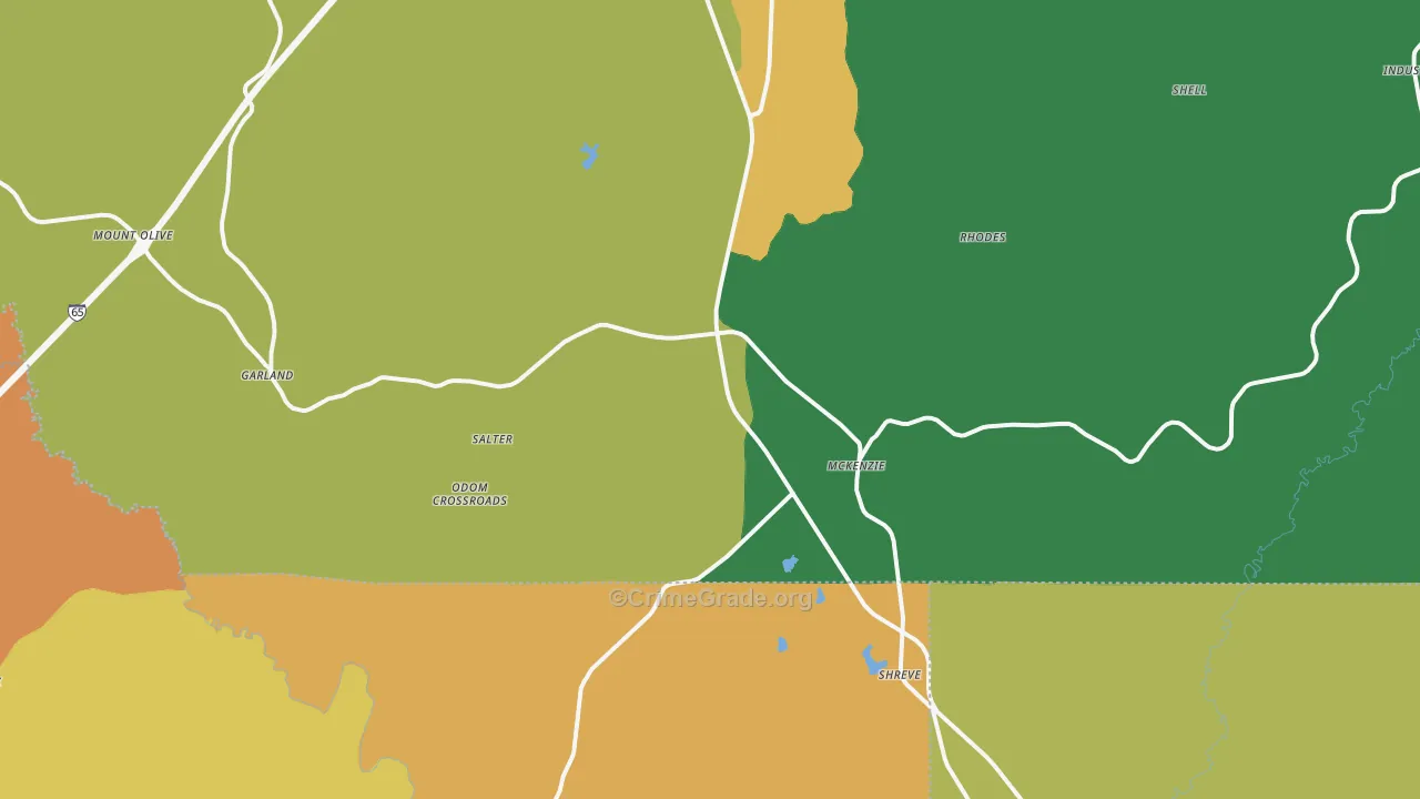 McKenzie, AL Map of Robbery Rates