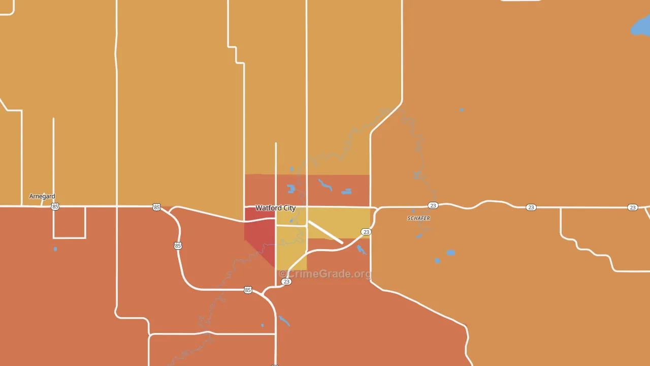 McKenzie County, ND Map of Robbery Rates