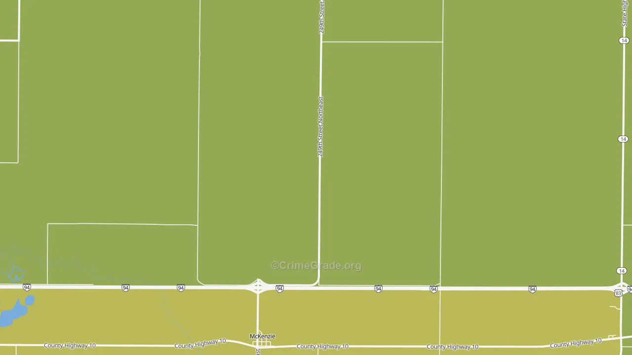 Mckenzie, ND Map of Robbery Rates