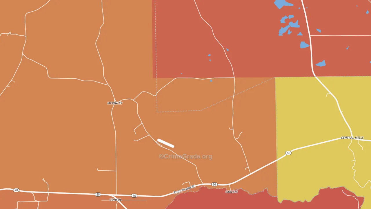 McKinley, AL Map of Robbery Rates