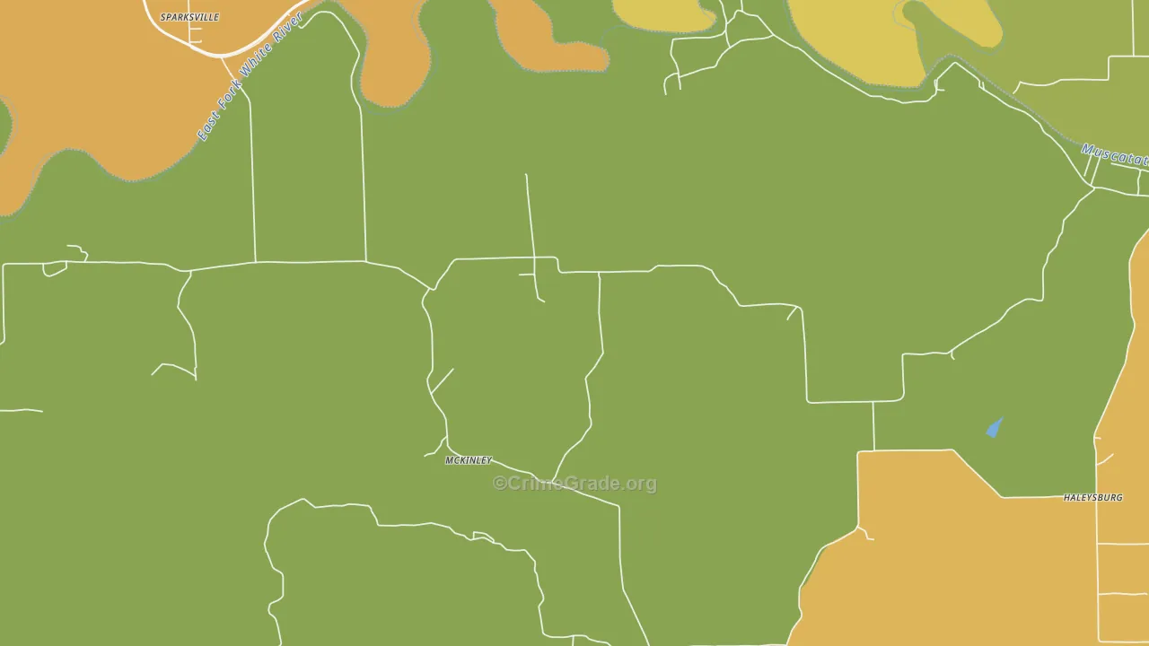 McKinley, IN Map of Robbery Rates