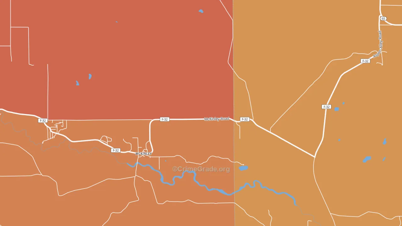 McKinley, MI Map of Robbery Rates