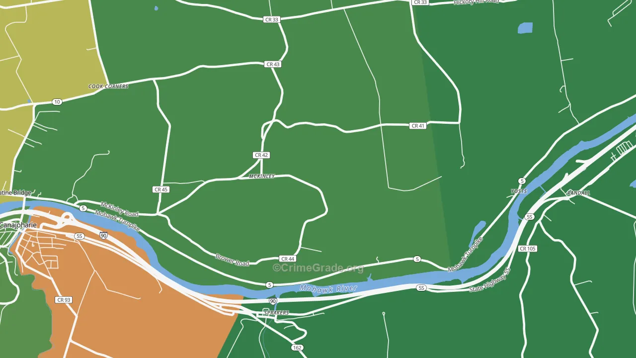 McKinley, NY Map of Robbery Rates