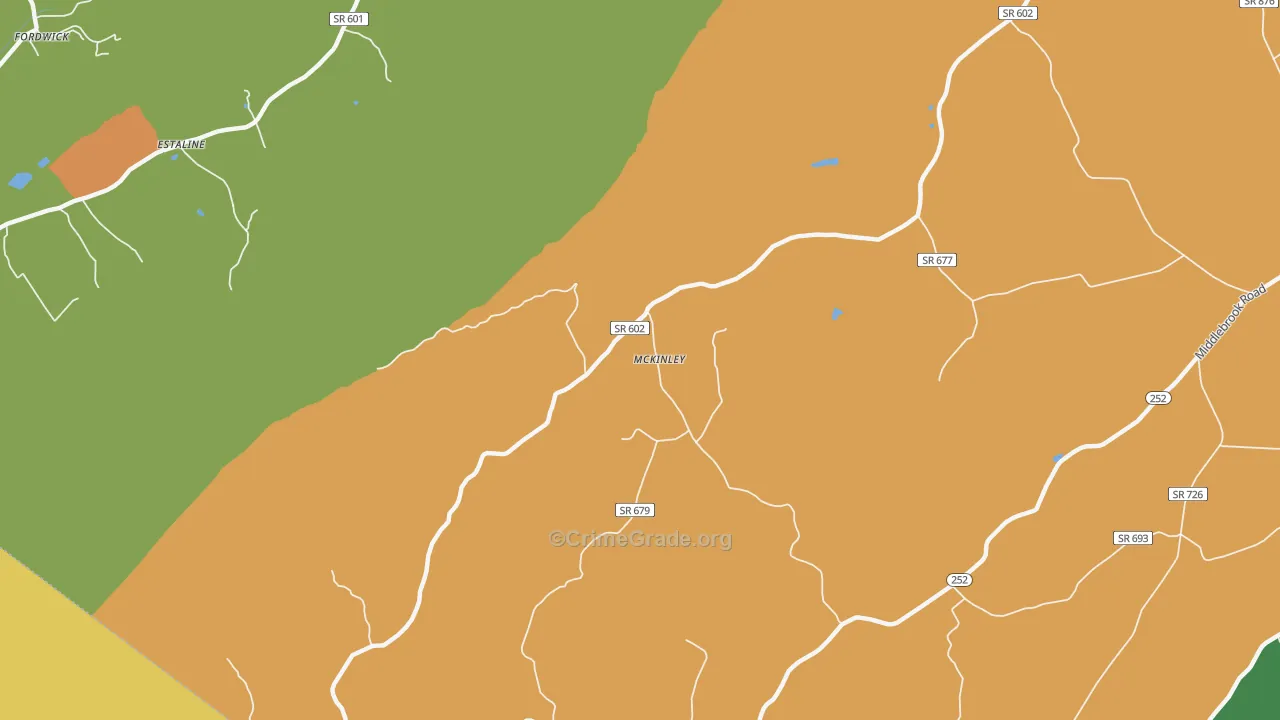 McKinley, VA Map of Robbery Rates