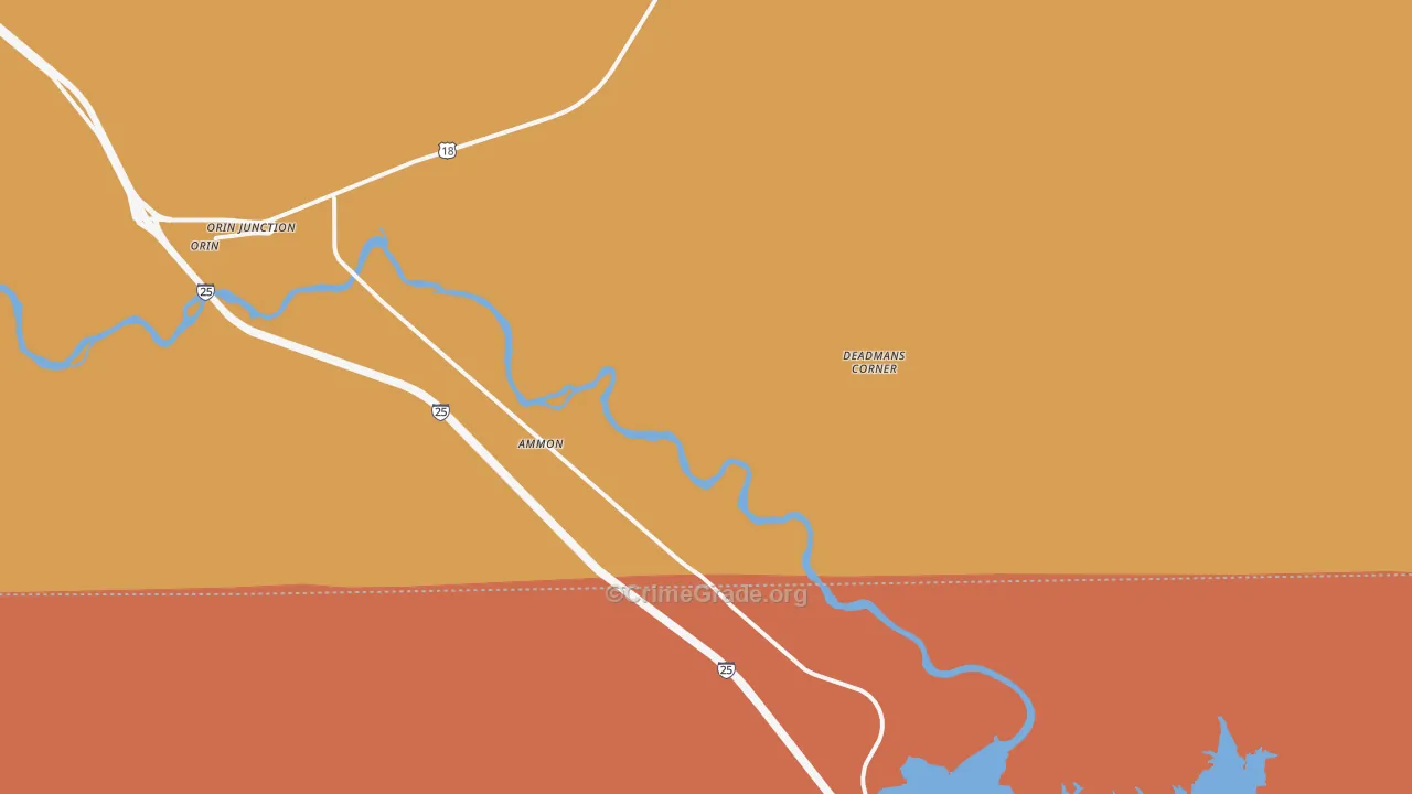 McKinley, WY Map of Robbery Rates