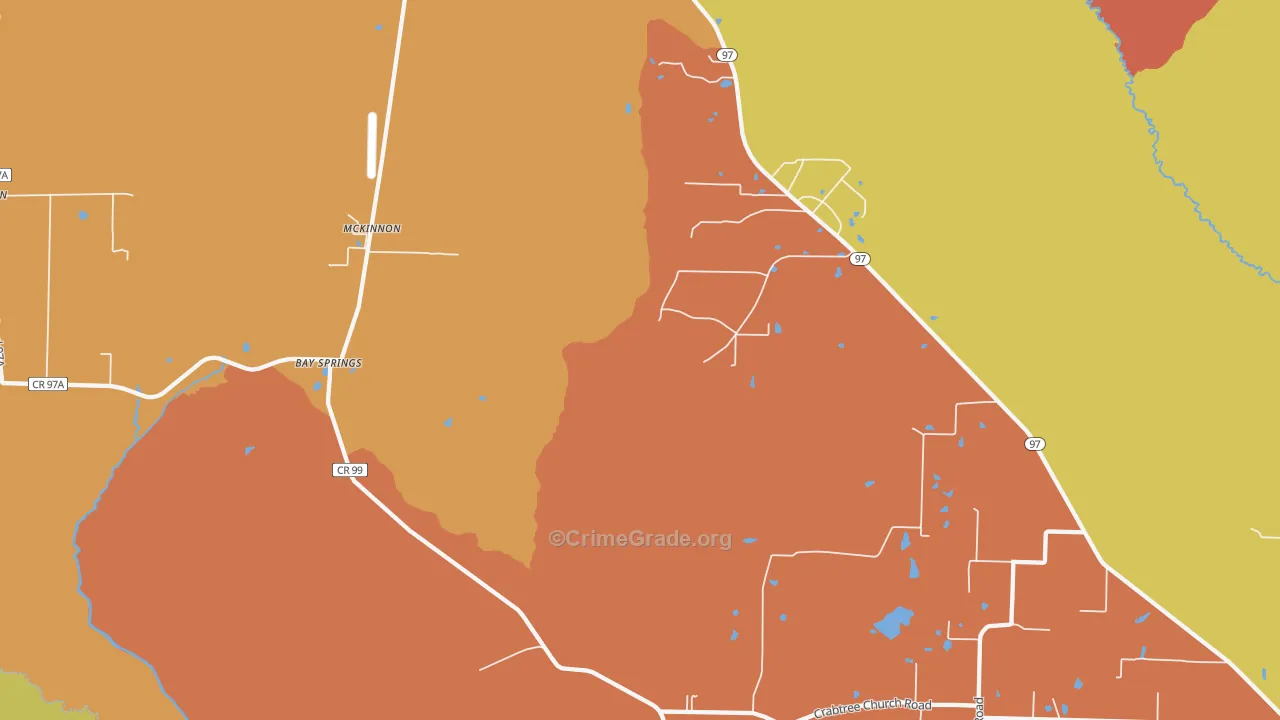 McKinnon, FL Map of Robbery Rates