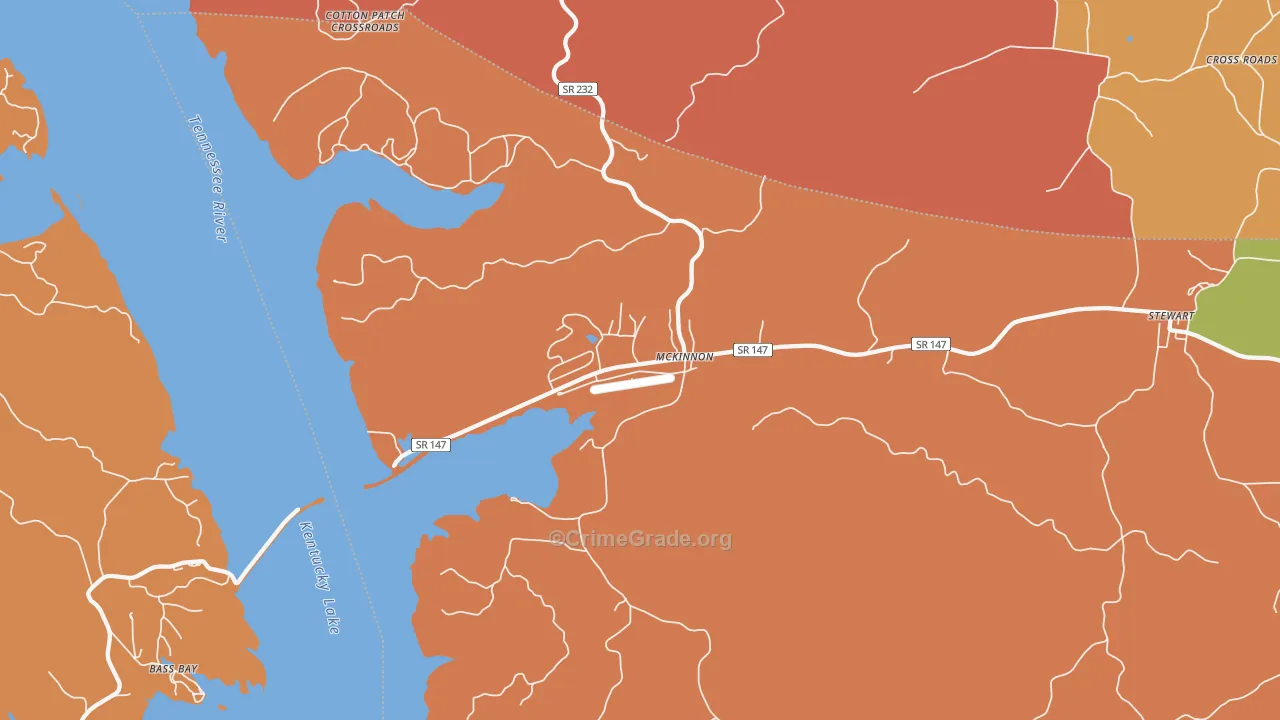 McKinnon, TN Map of Robbery Rates
