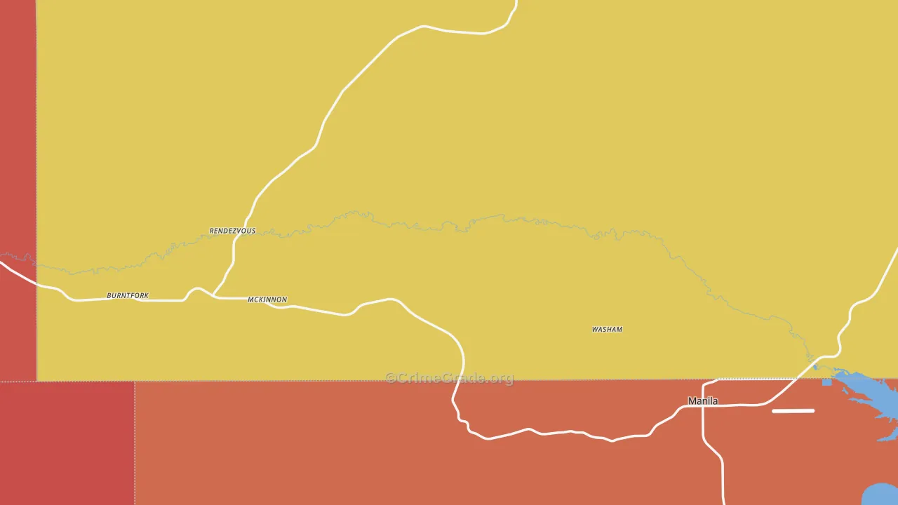 McKinnon, WY Map of Robbery Rates