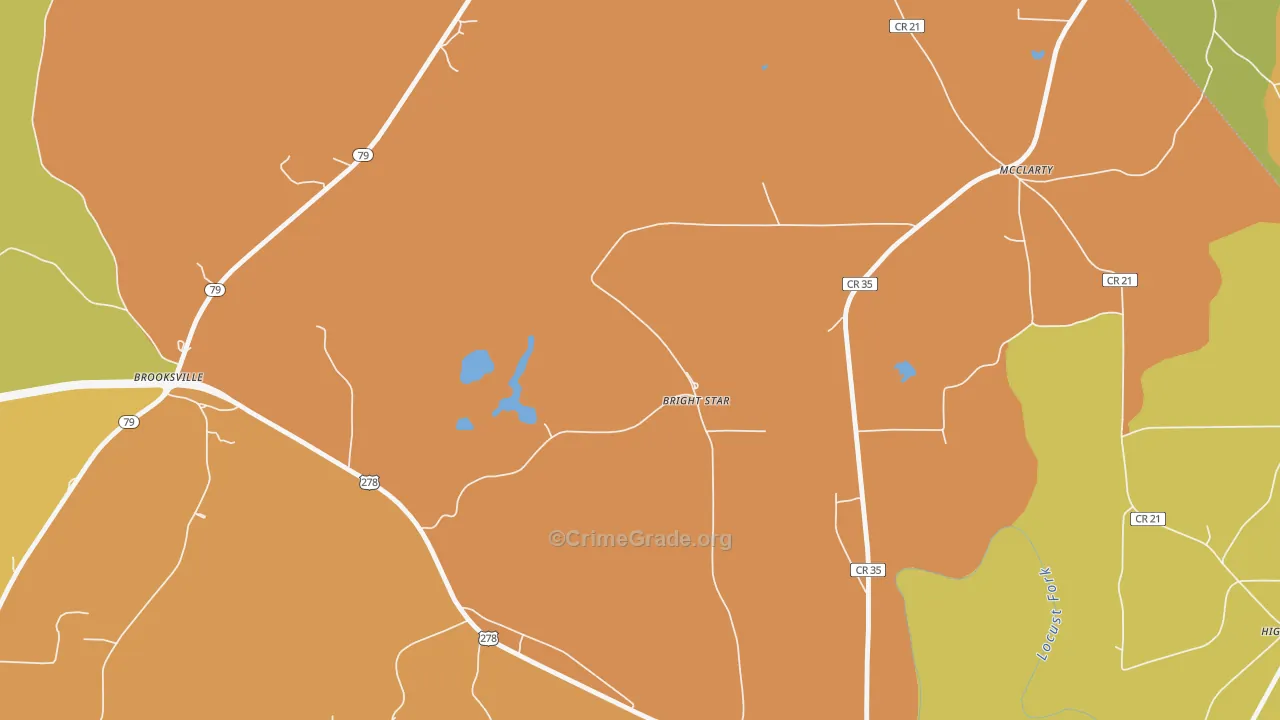 McLarty, AL Map of Robbery Rates