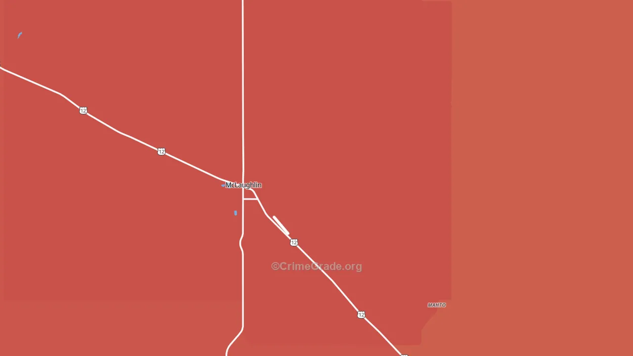 McLaughlin, SD Map of Robbery Rates