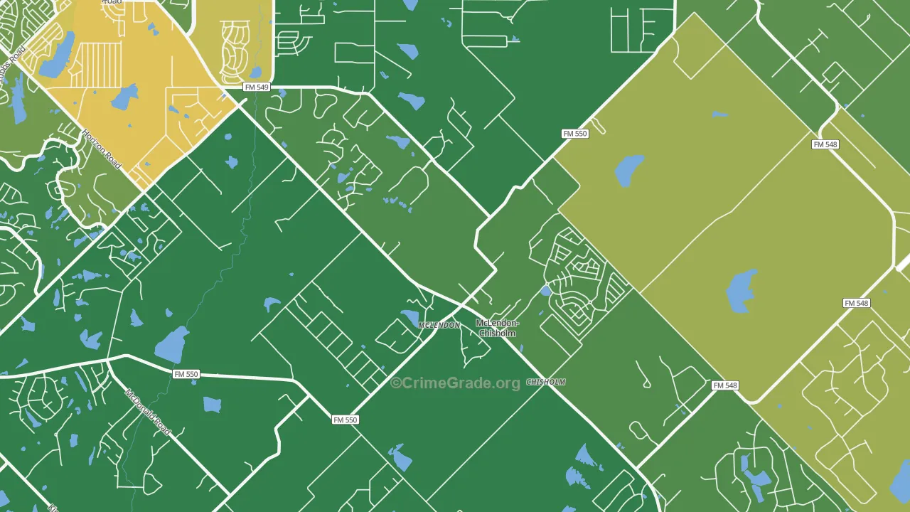 McLendon-Chisholm, TX Map of Robbery Rates