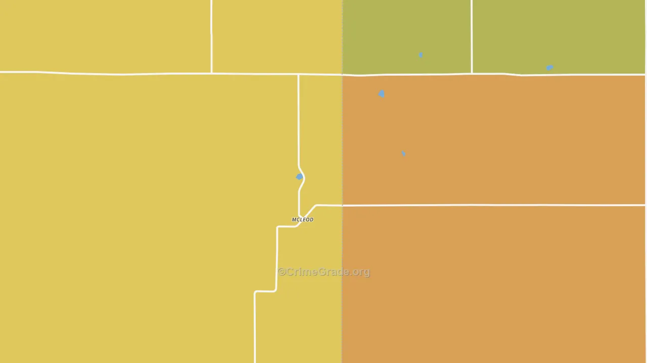 Mcleod, ND Map of Robbery Rates