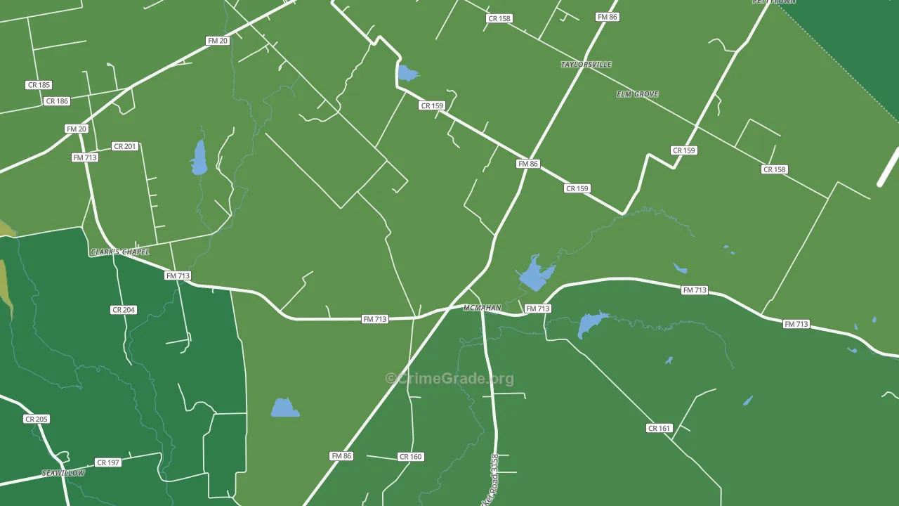 McMahan, TX Map of Robbery Rates