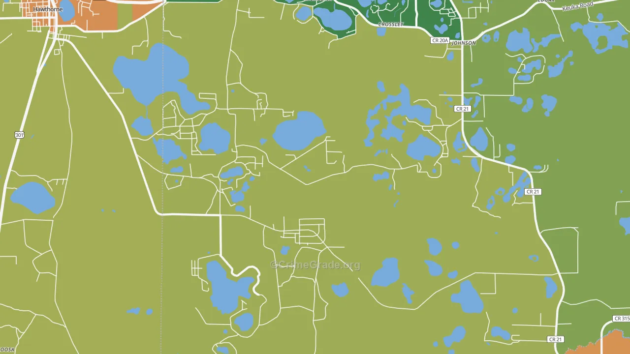 McMeekin, FL Map of Robbery Rates