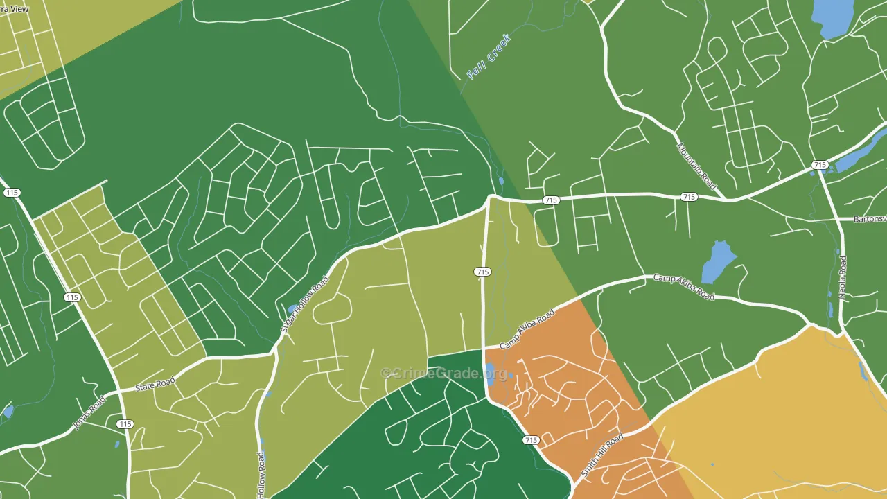 McMichaels, PA Map of Robbery Rates