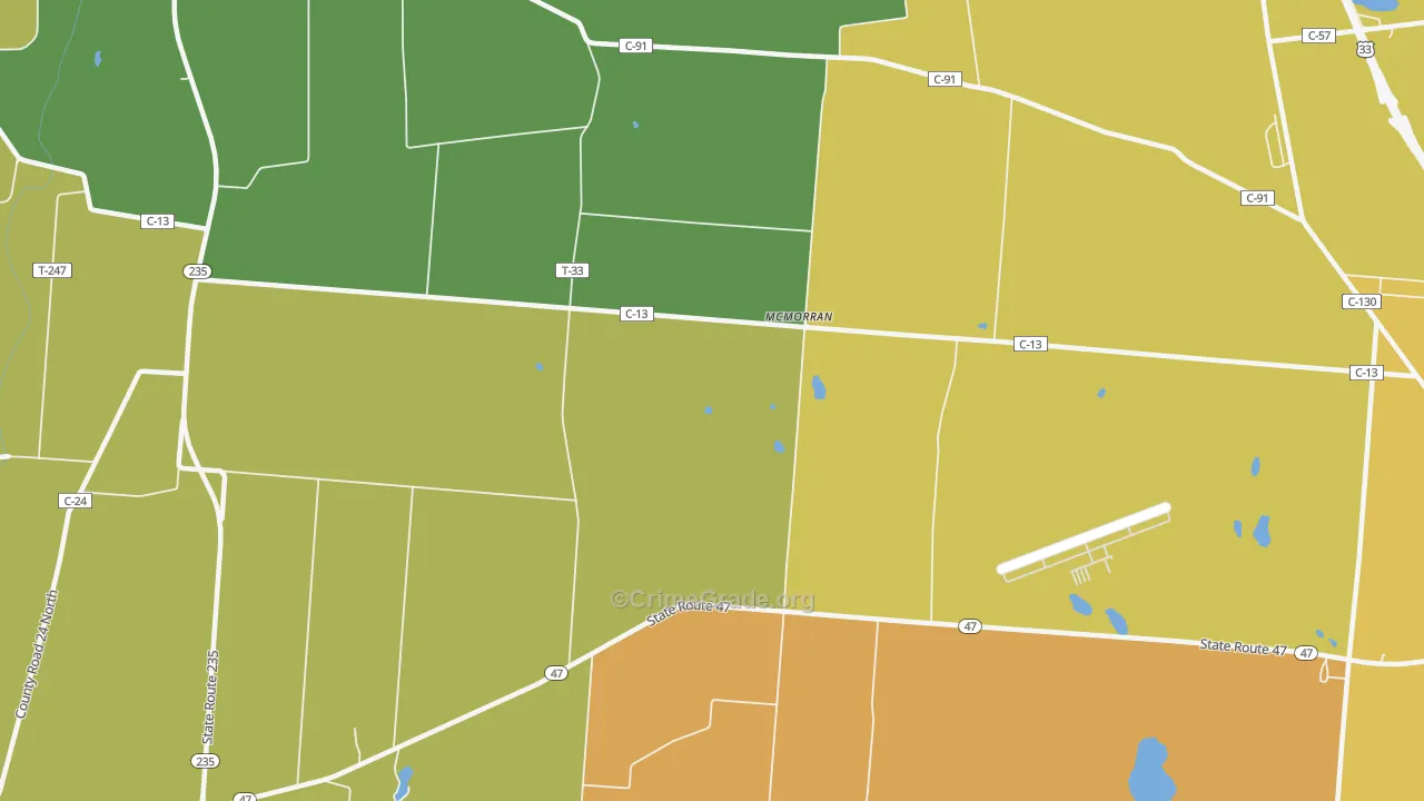 McMorran, OH Map of Robbery Rates
