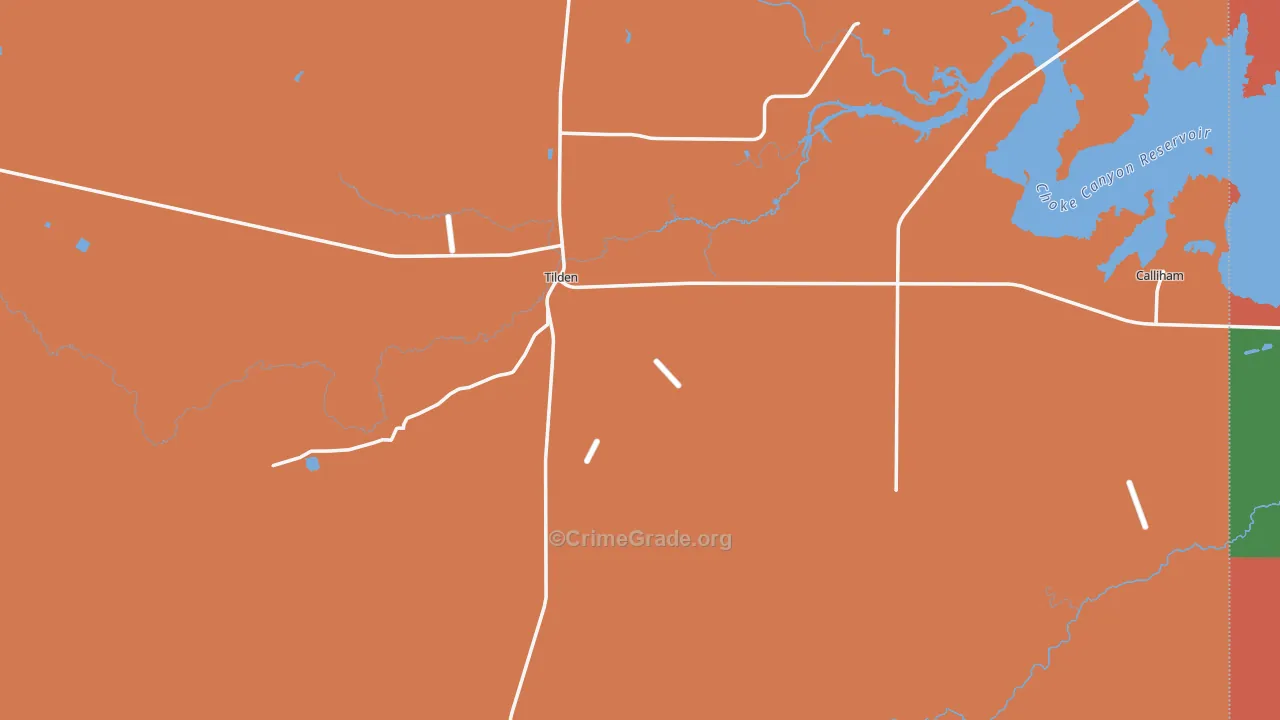 McMullen County, TX Map of Robbery Rates