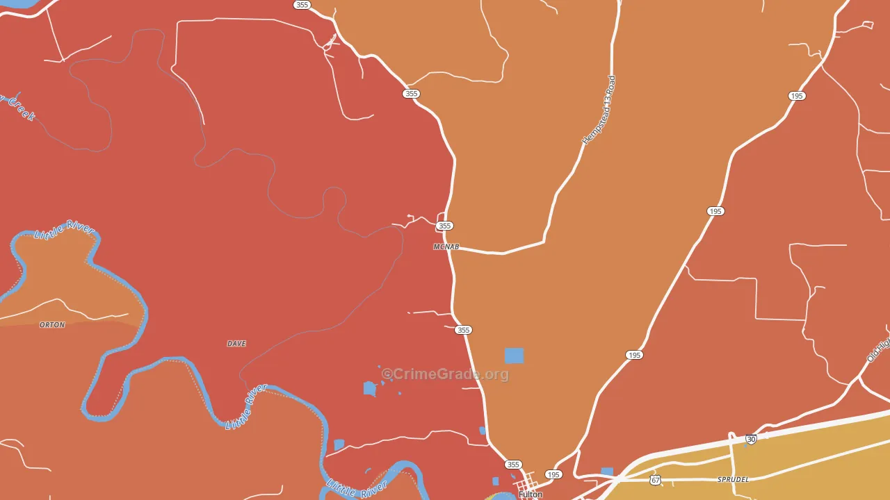 McNab, AR Map of Robbery Rates