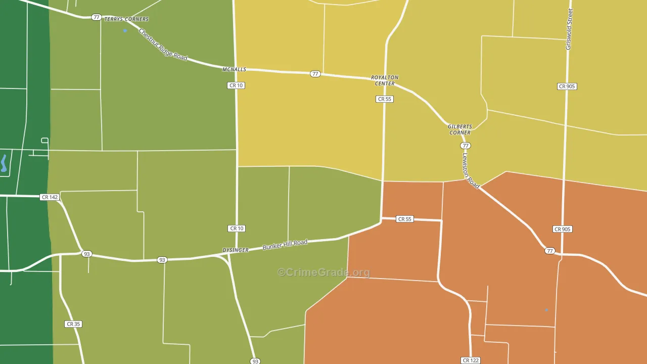 McNalls, NY Map of Robbery Rates