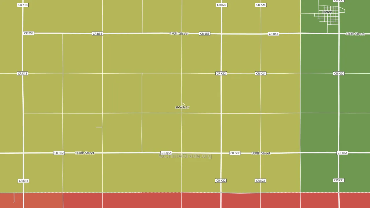 McNally, IA Map of Robbery Rates