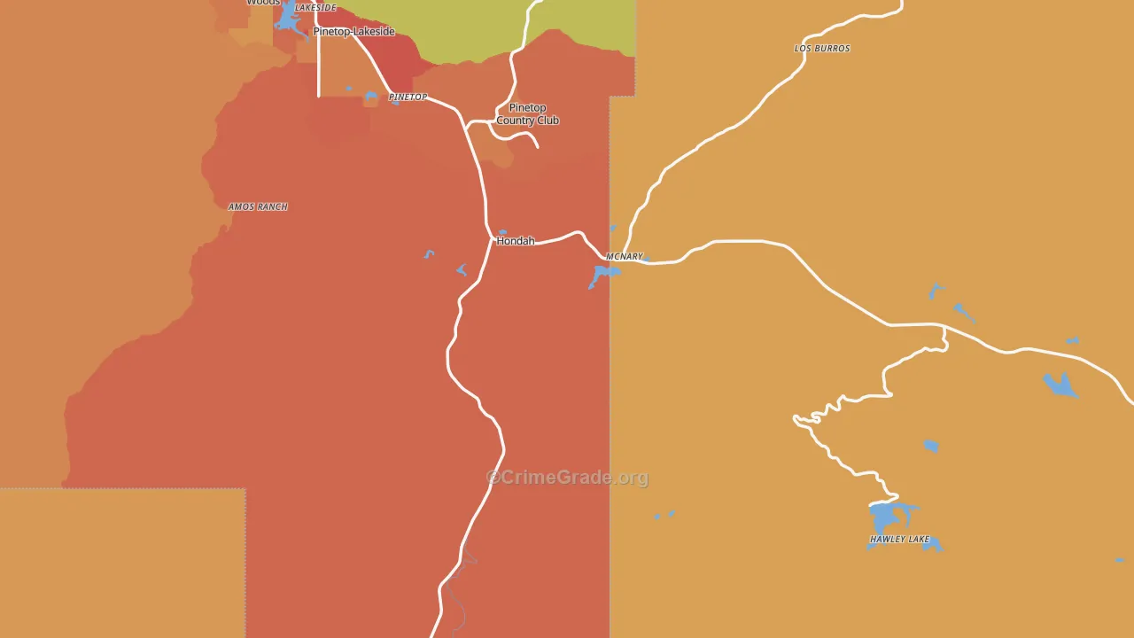 McNary, AZ Map of Robbery Rates