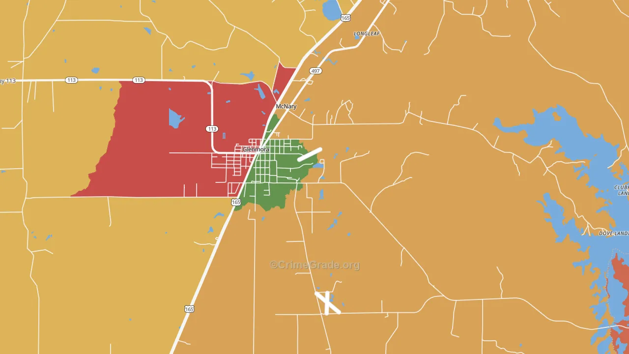 McNary, LA Map of Robbery Rates