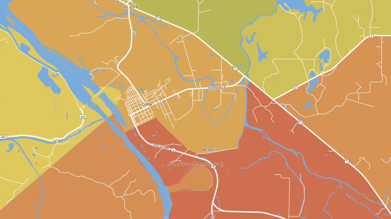 McNeely, LA Map of Robbery Rates