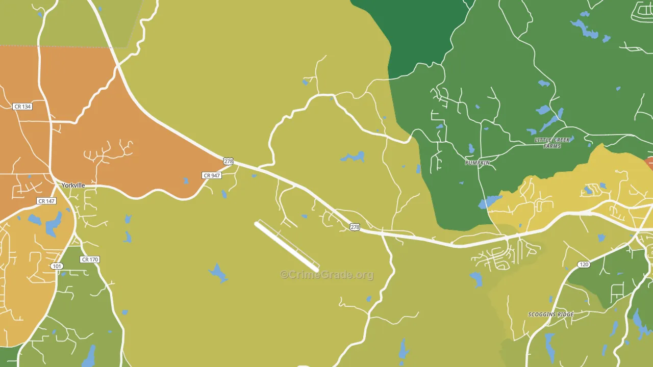 McPherson, GA Map of Robbery Rates