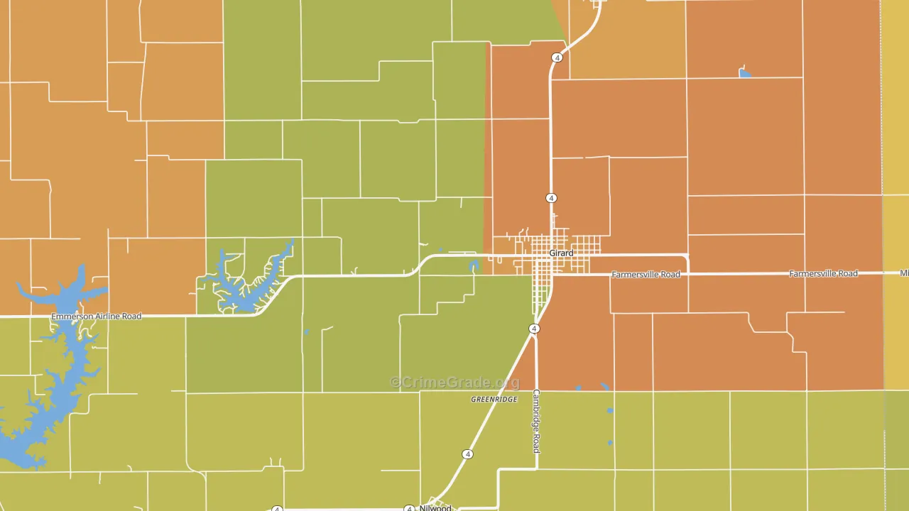 McVey, IL Map of Robbery Rates