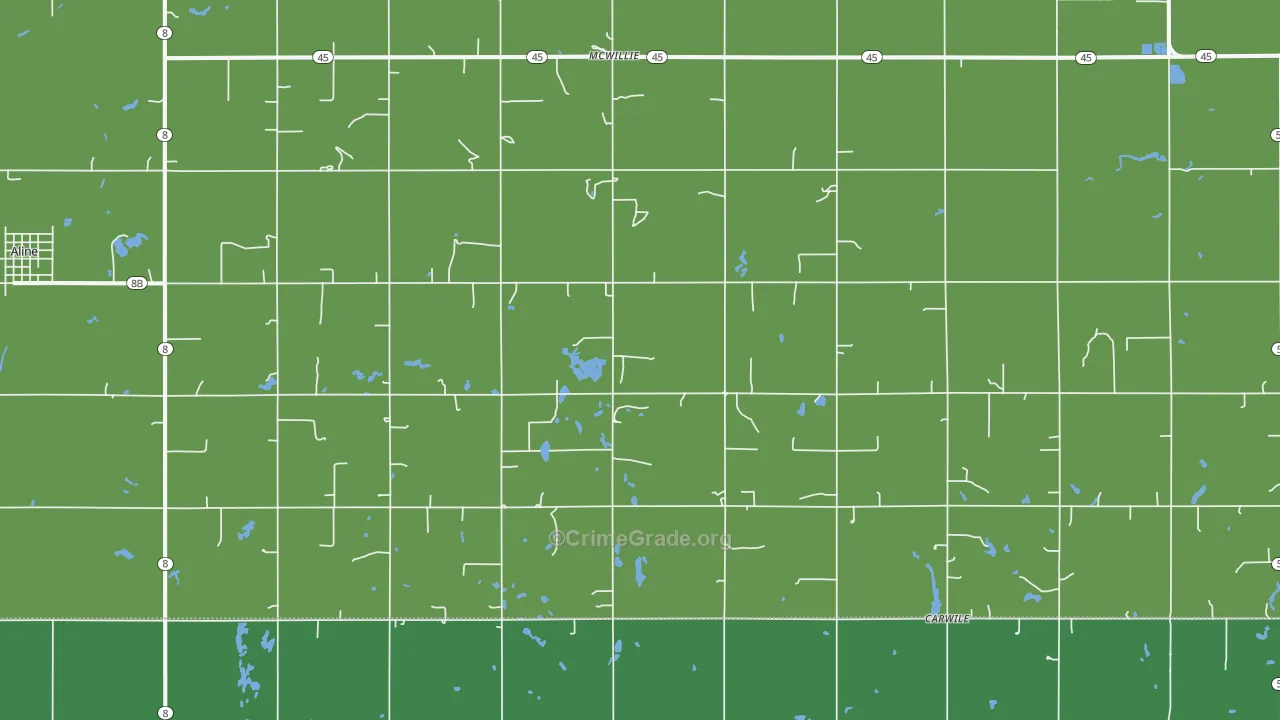 McWillie, OK Map of Robbery Rates
