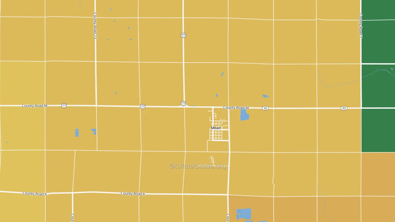 Mead, NE Map of Robbery Rates