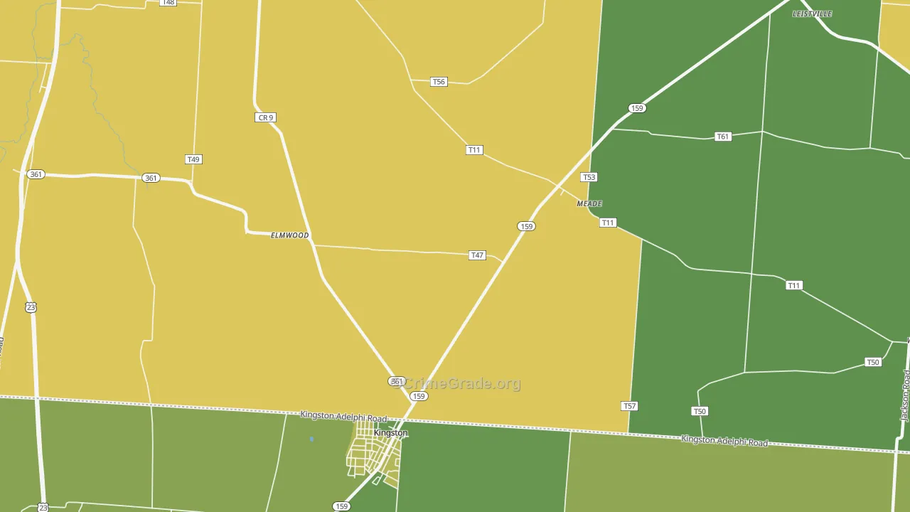 Meade, OH Map of Robbery Rates