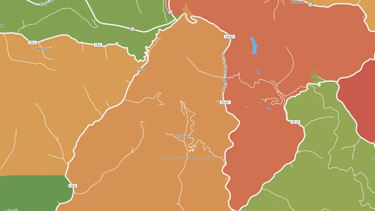 Meador, WV Map of Robbery Rates