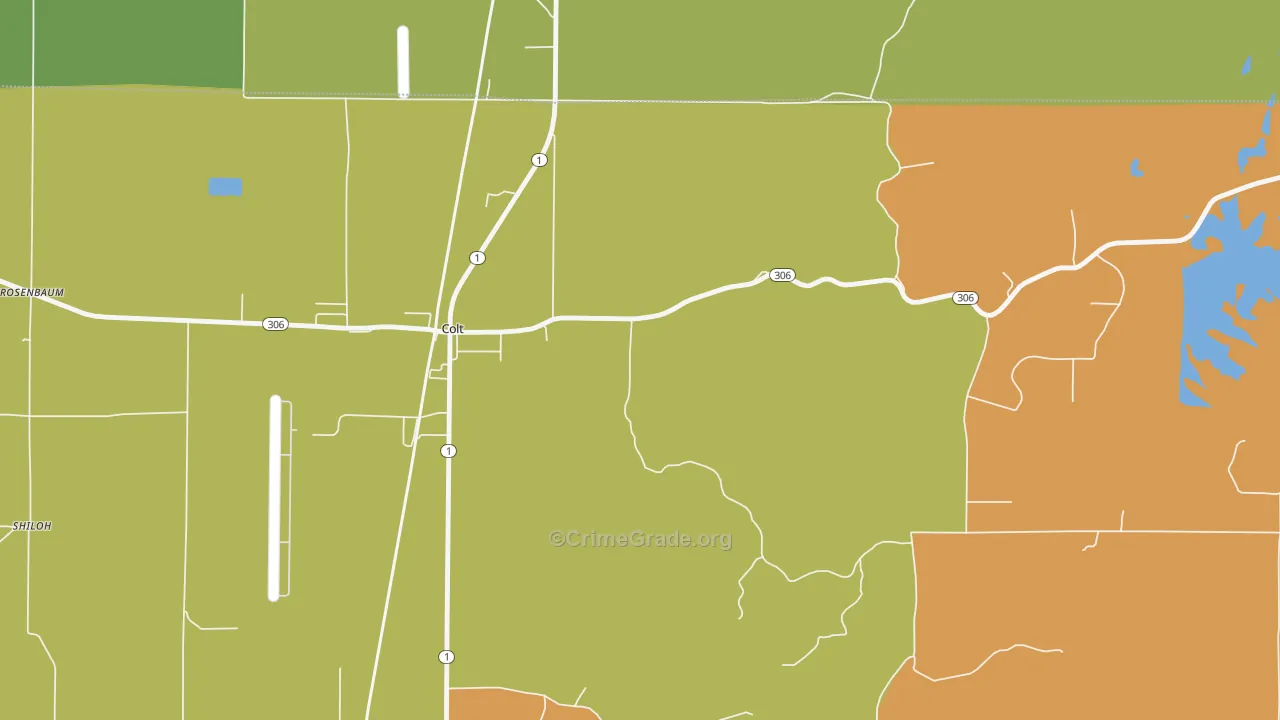 Meadow Cliff, AR Map of Robbery Rates