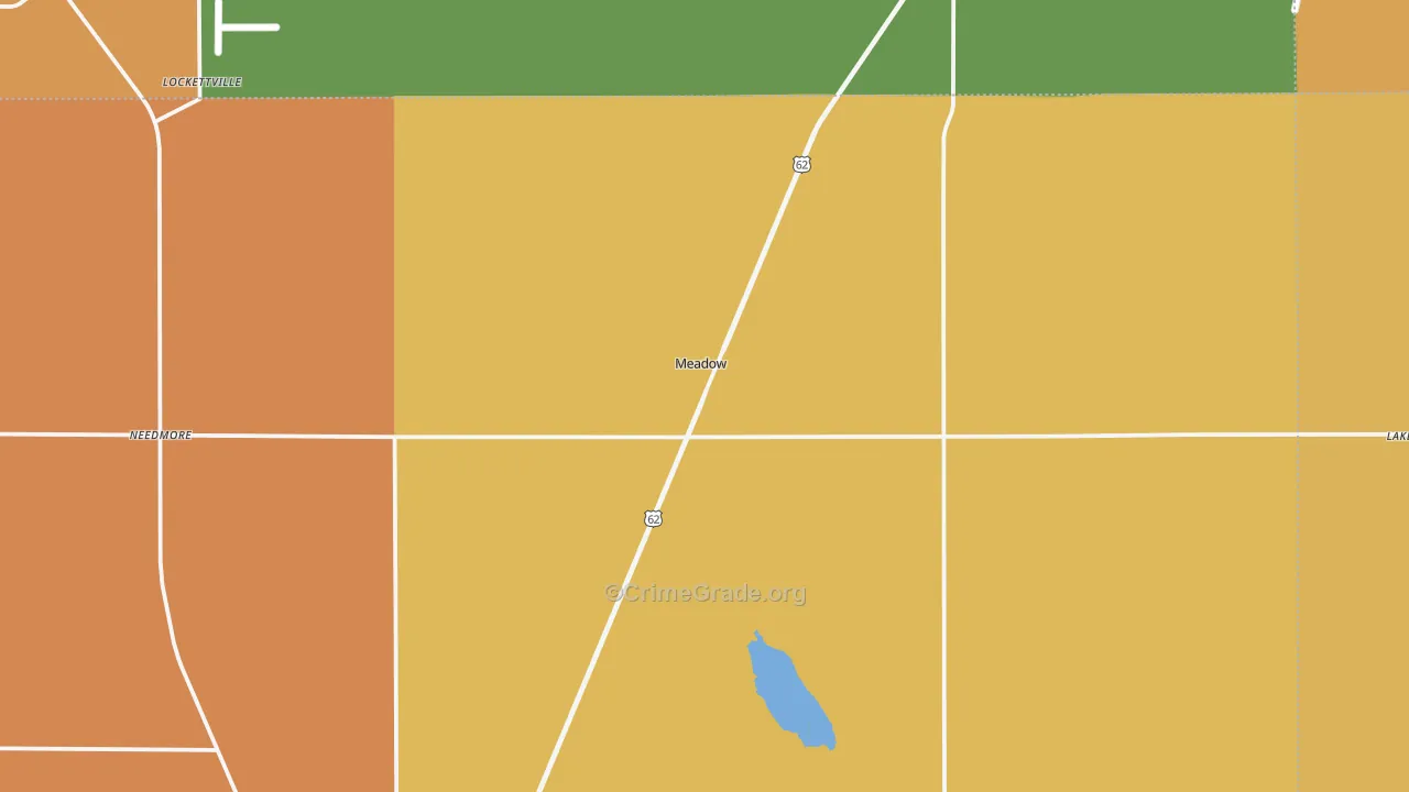 Meadow, TX Map of Robbery Rates