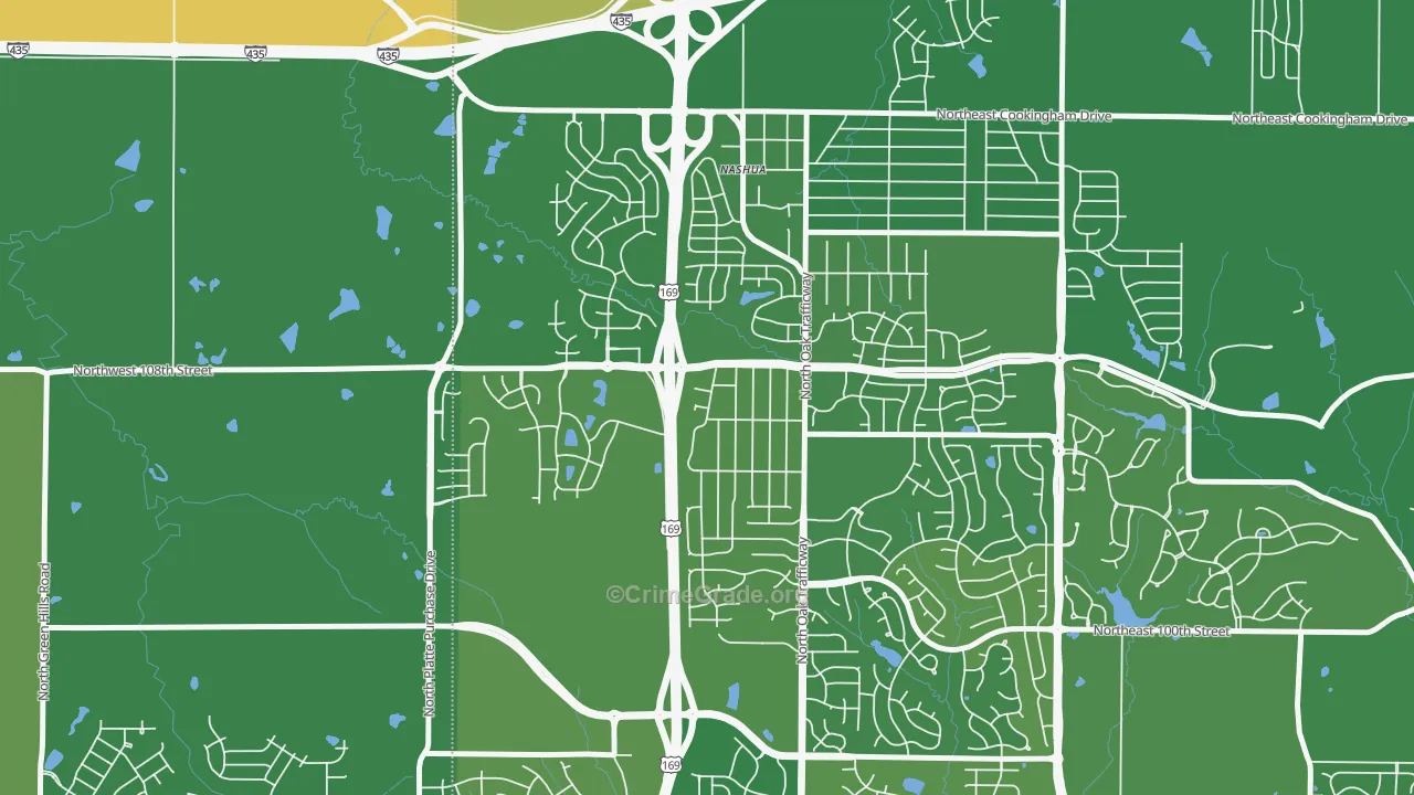Meadowbrook Heights, Kansas City, MO Map of Robbery Rates