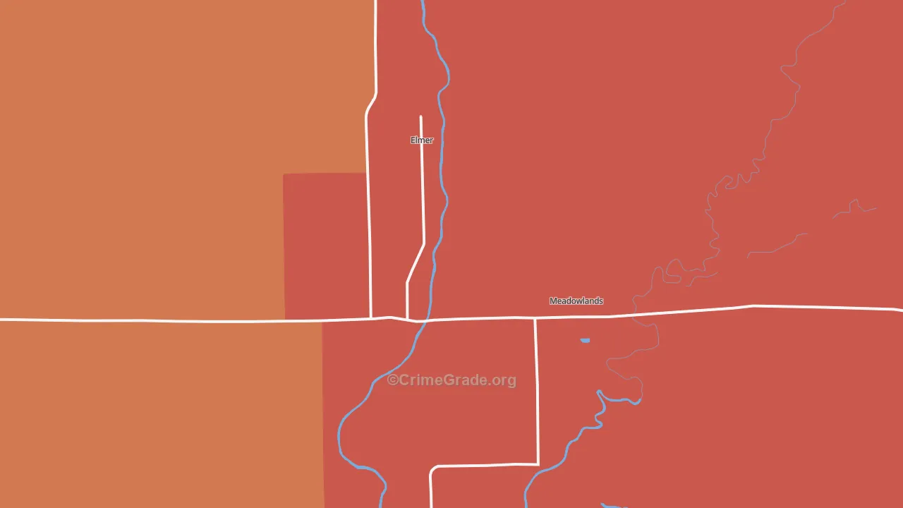 Meadowlands, MN Map of Robbery Rates
