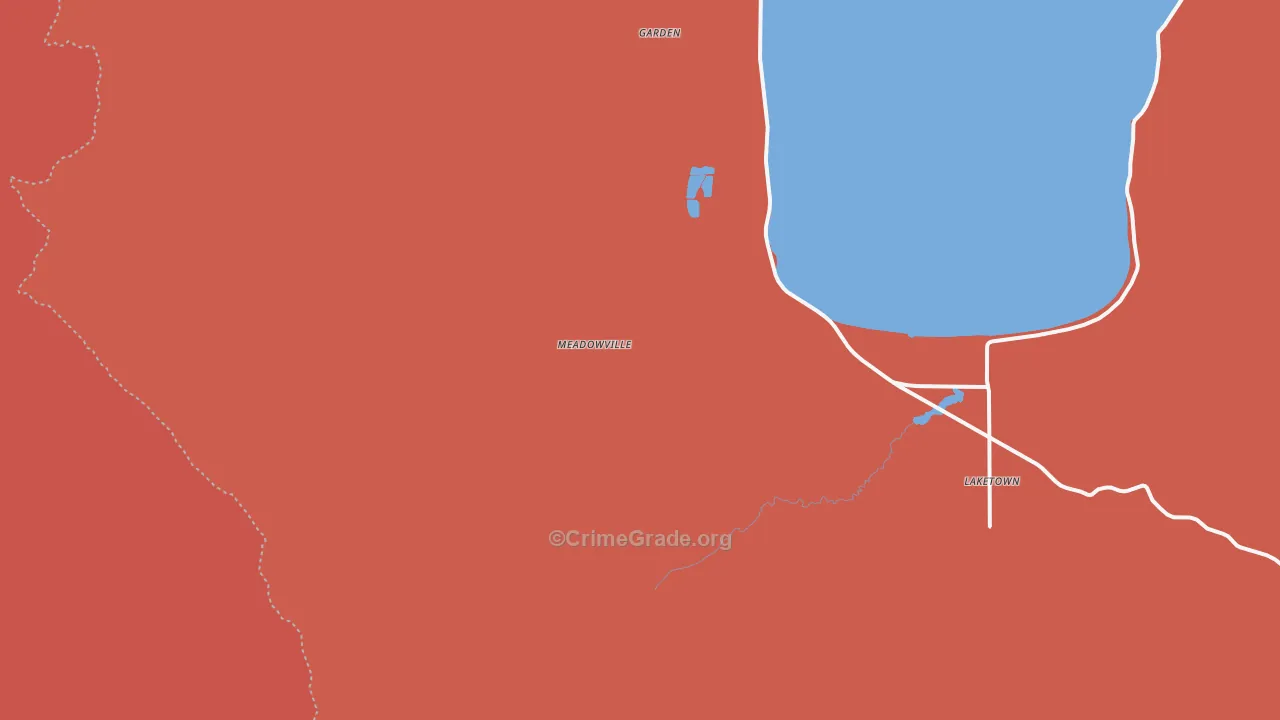 Meadowville, UT Map of Robbery Rates