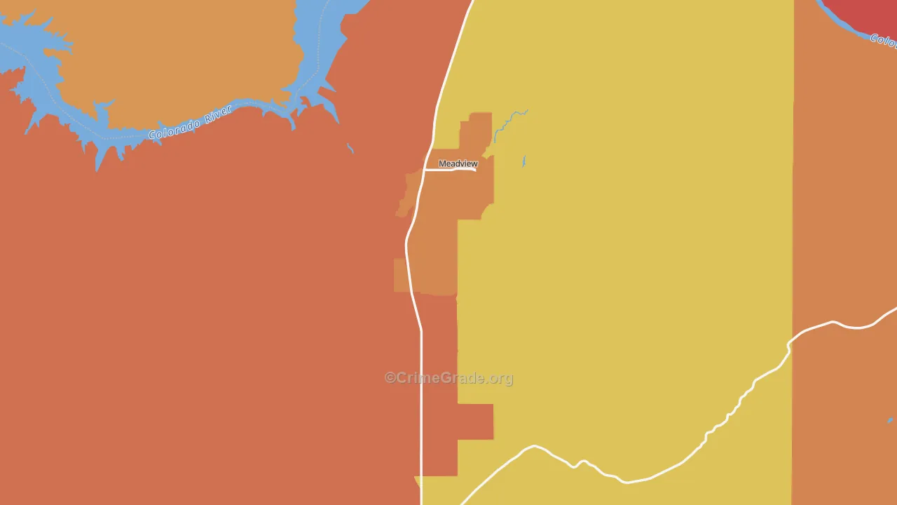 Meadview, AZ Map of Robbery Rates
